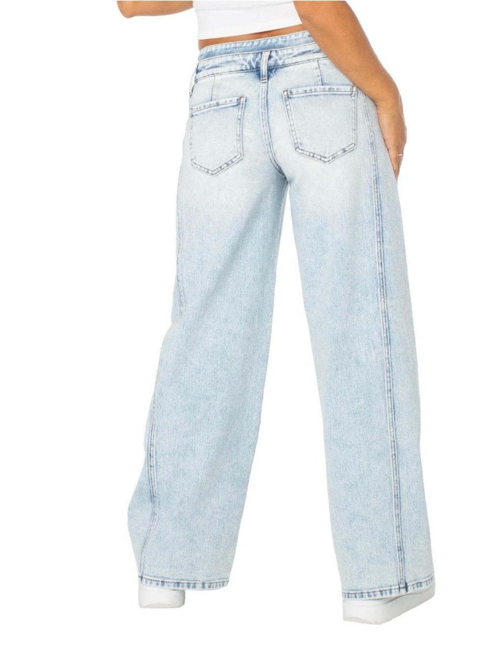 Celebrity Pink Women's Low Rise Double Waistband Wide Leg Jeans  Size  5/27 - Picture 4 of 15